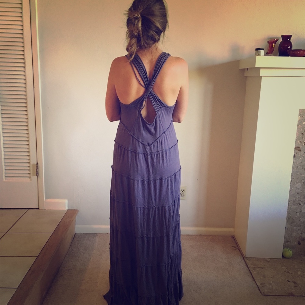 Grey blue maxi dress